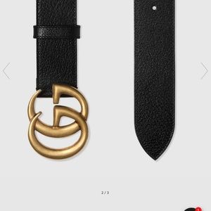 Gucci Black Mormont Belt SZ 115 Double G Buckle